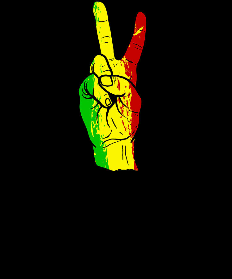 Music Digital Art - Reggae Music Jamaican Flag Rasta Rastafari by Mercoat UG Haftungsbeschraenkt