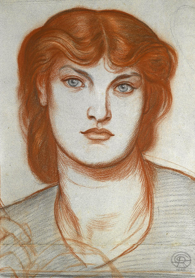 Regina Cordium, Study of Alexa Wilding  Drawing by Dante Gabriel Rossetti