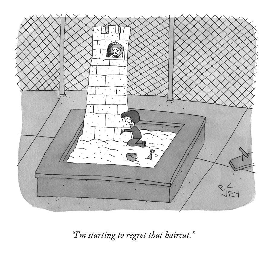 Regret That Haircut Drawing by Peter C Vey