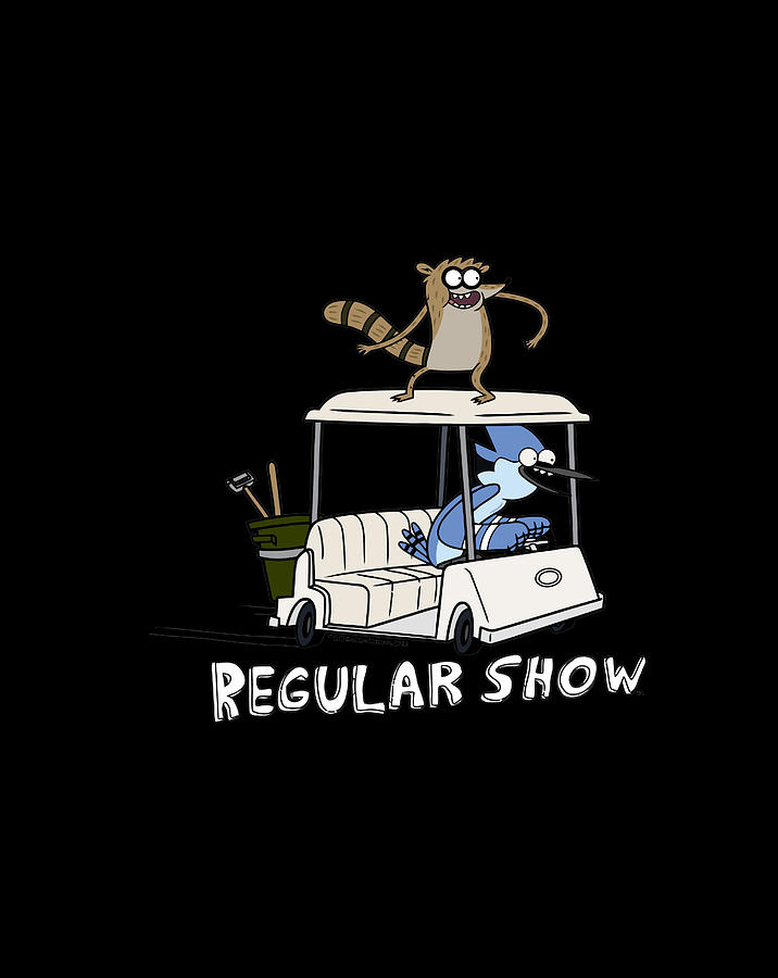 Regular Show Mordecai and Rigby Golf Cart Digital Art by Nguyen Hung