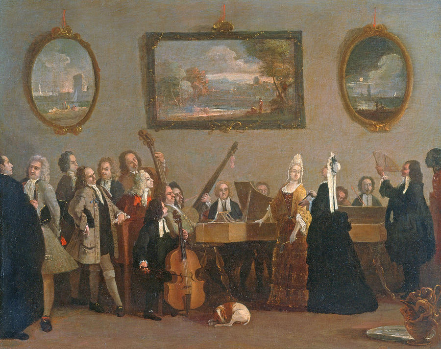 Rehearsal of an opera 2 Painting by Marco Ricci