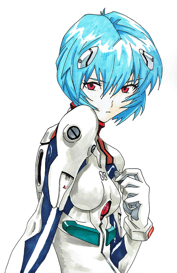 Rei Ayanami Poster green Painting by Phillips Thomas | Pixels