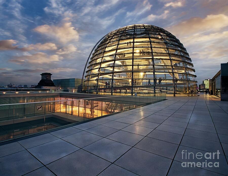 Reichstag Building Roof Terrace And Dome Photograph by Philip Preston