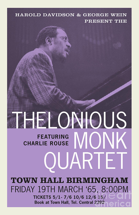 Reimagined THELONIOUS MONK 1965 Gig Poster by Jon Boylan