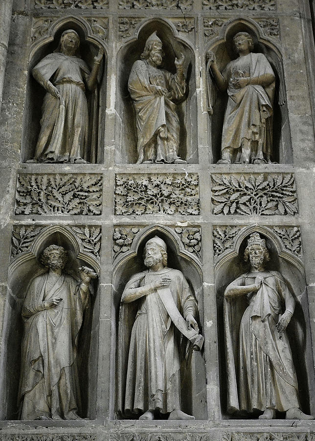 Reims Cathedral 12th Century Reliefs Photograph by Nadalyn Larsen