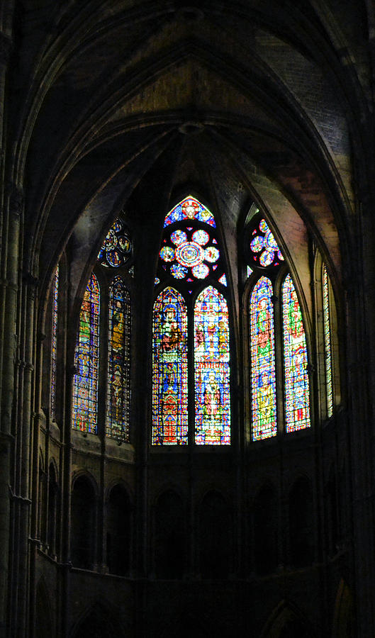 Reims Cathedral Apse Windows Photograph by Nadalyn Larsen
