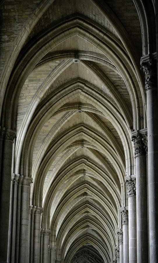 Reims Cathedral Arched Ceilings Photograph by Nadalyn Larsen