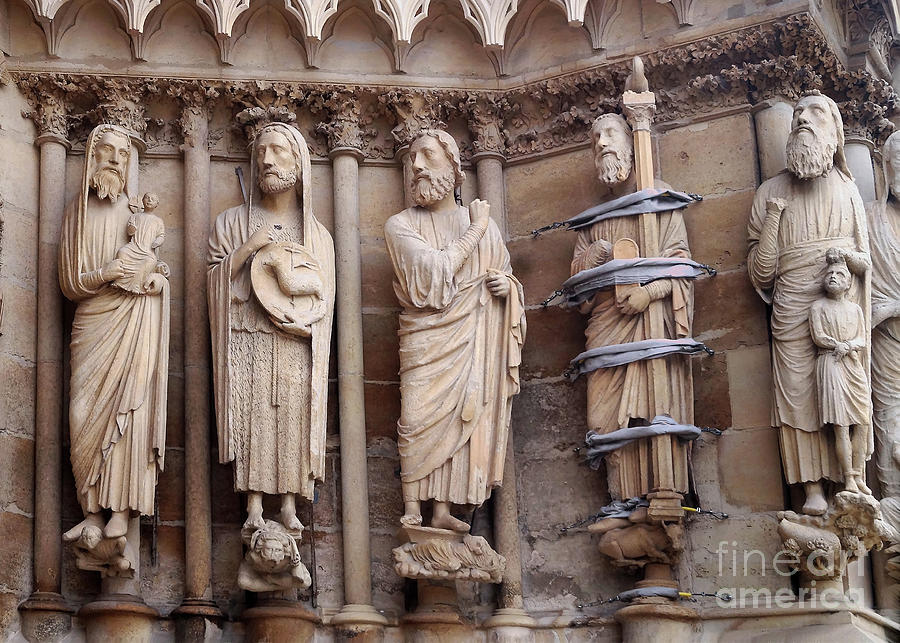 Reims Cathedral sculptures 2 Photograph by Rudi Prott