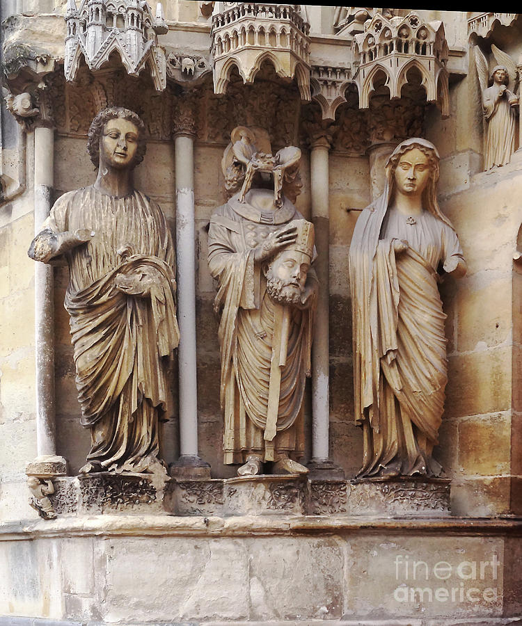 Reims Cathedral sculptures 3 Photograph by Rudi Prott
