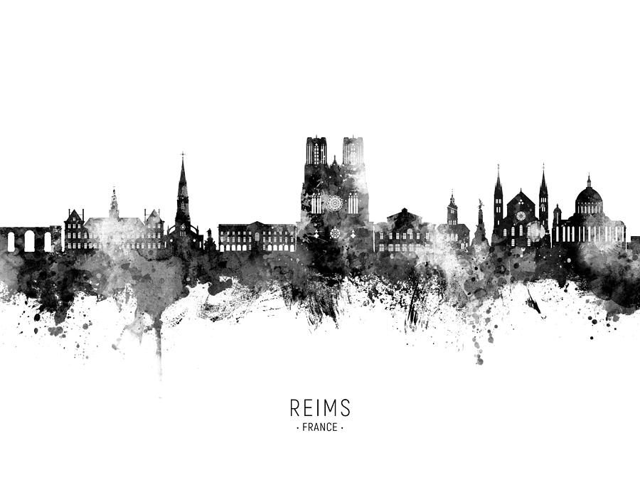 Reims France Skyline #61 Digital Art by Michael Tompsett