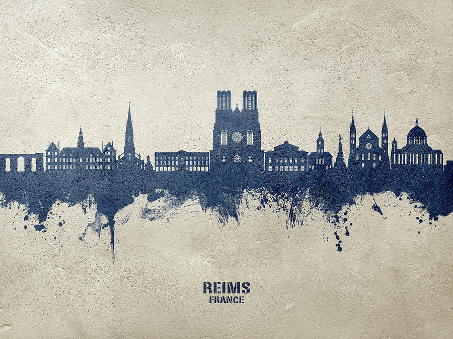 Reims France Skyline #71 Digital Art by Michael Tompsett
