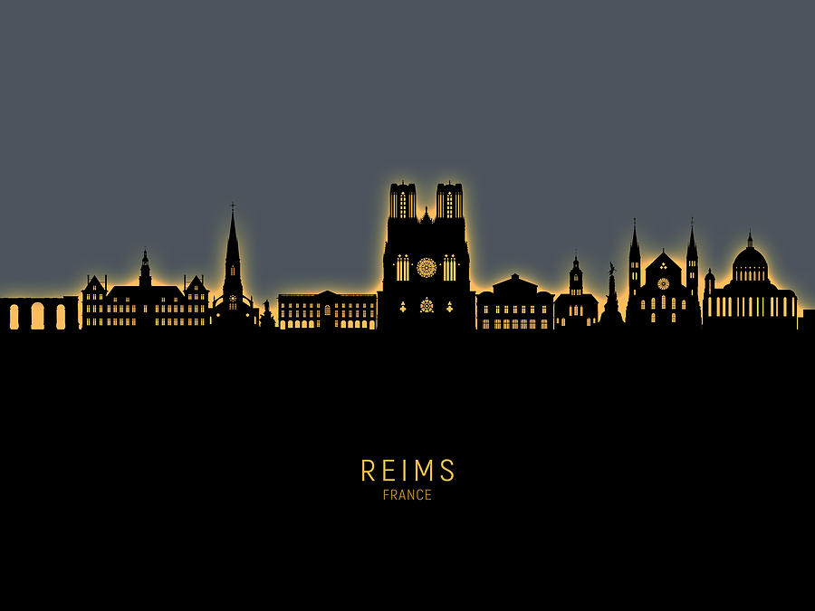 Reims France Skyline #73 Digital Art by Michael Tompsett