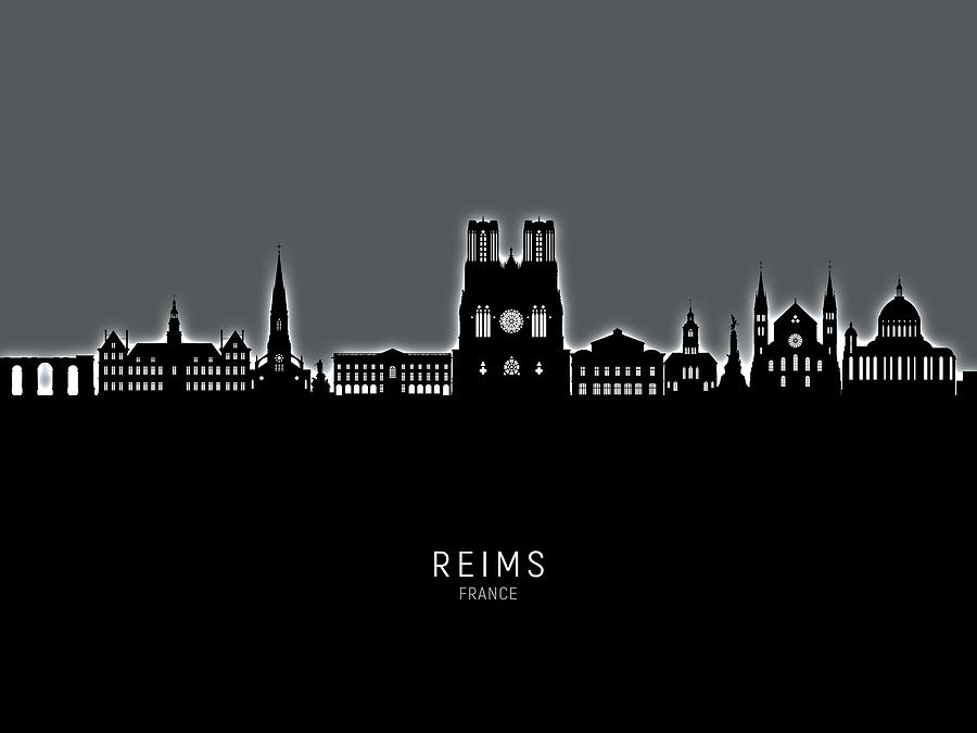 Reims France Skyline #74 Digital Art by Michael Tompsett