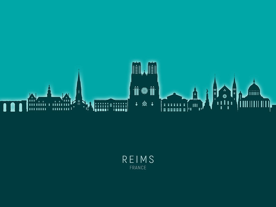 Reims France Skyline #75 Digital Art by Michael Tompsett