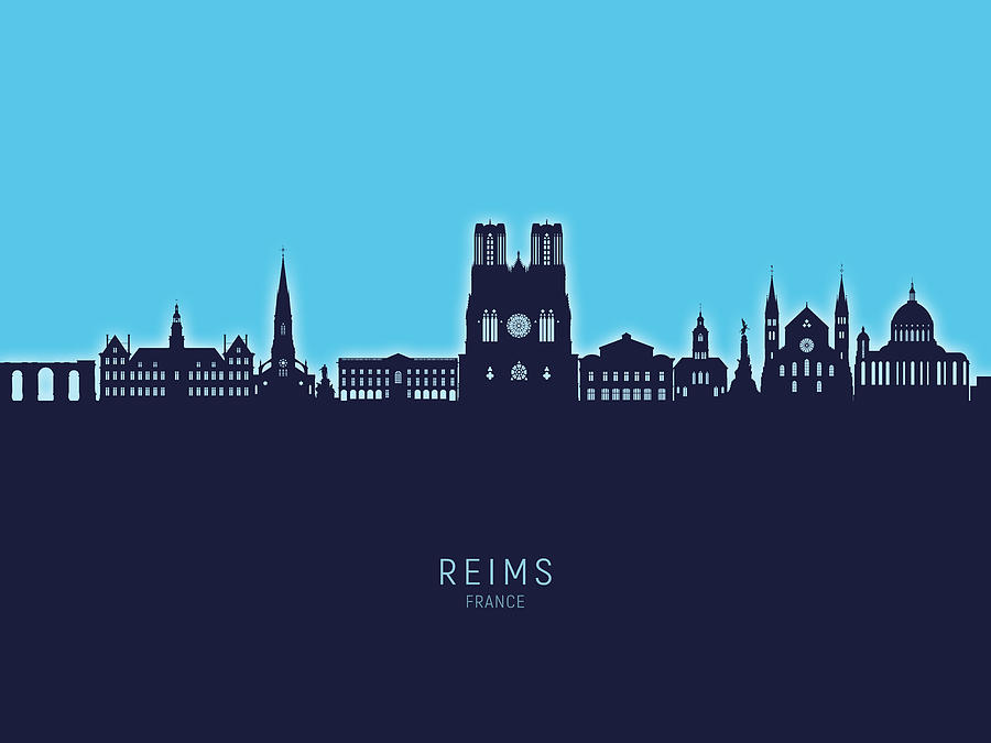 Reims France Skyline #76 Digital Art by Michael Tompsett