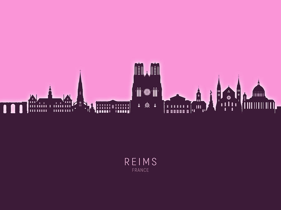 Reims France Skyline #78 Digital Art by Michael Tompsett