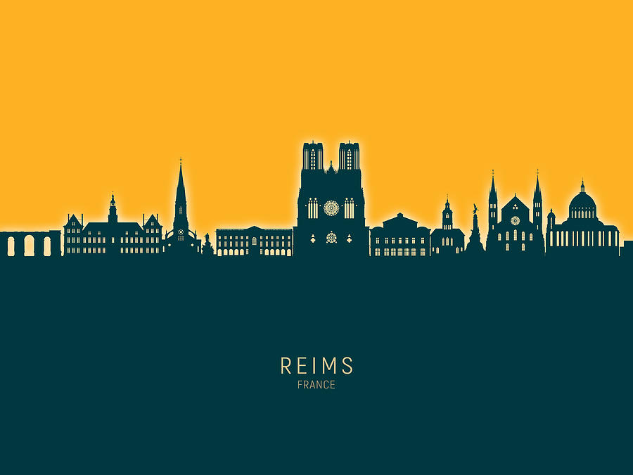 Reims France Skyline #80 Digital Art by Michael Tompsett