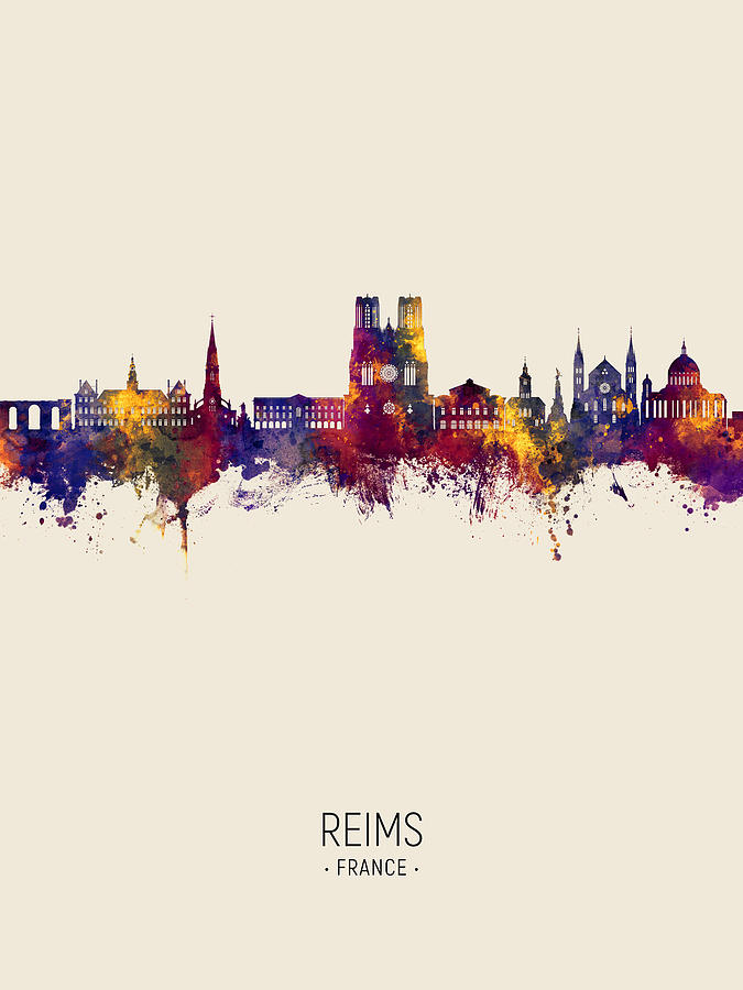 Reims France Skyline #83 Digital Art by Michael Tompsett