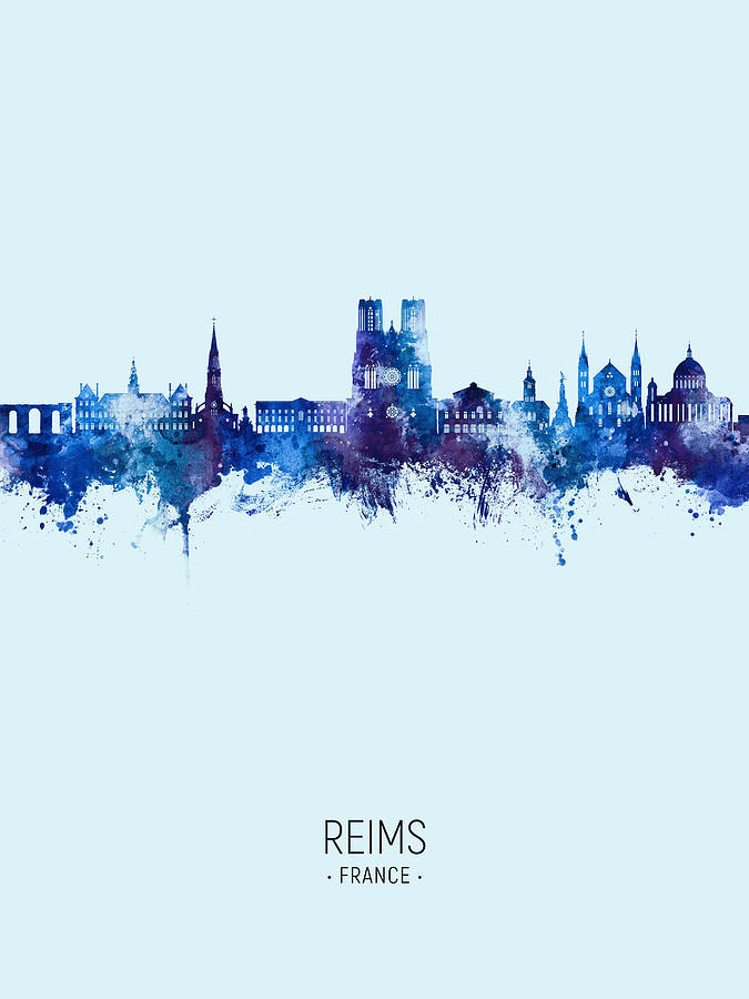 Reims France Skyline #84 Digital Art by Michael Tompsett