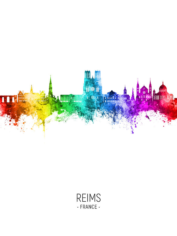 Reims France Skyline #85 Digital Art by Michael Tompsett