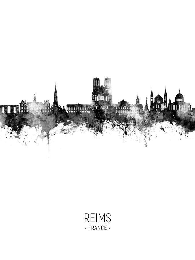 Reims France Skyline #86 Digital Art by Michael Tompsett