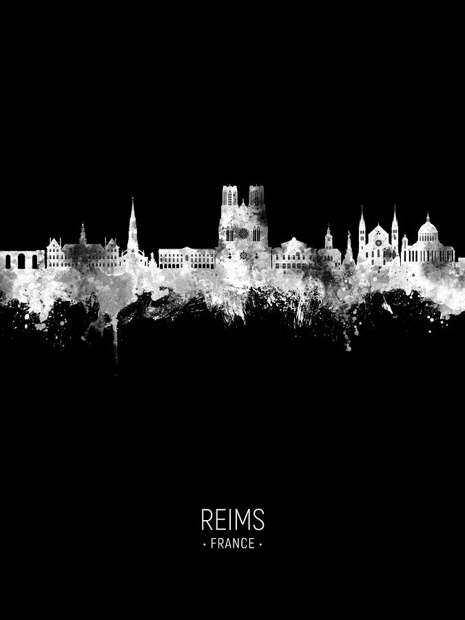 Reims France Skyline #87 Digital Art by Michael Tompsett