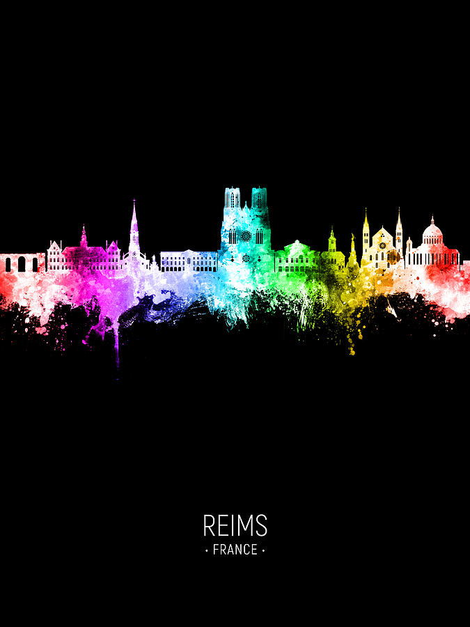 Reims France Skyline #88 Digital Art by Michael Tompsett