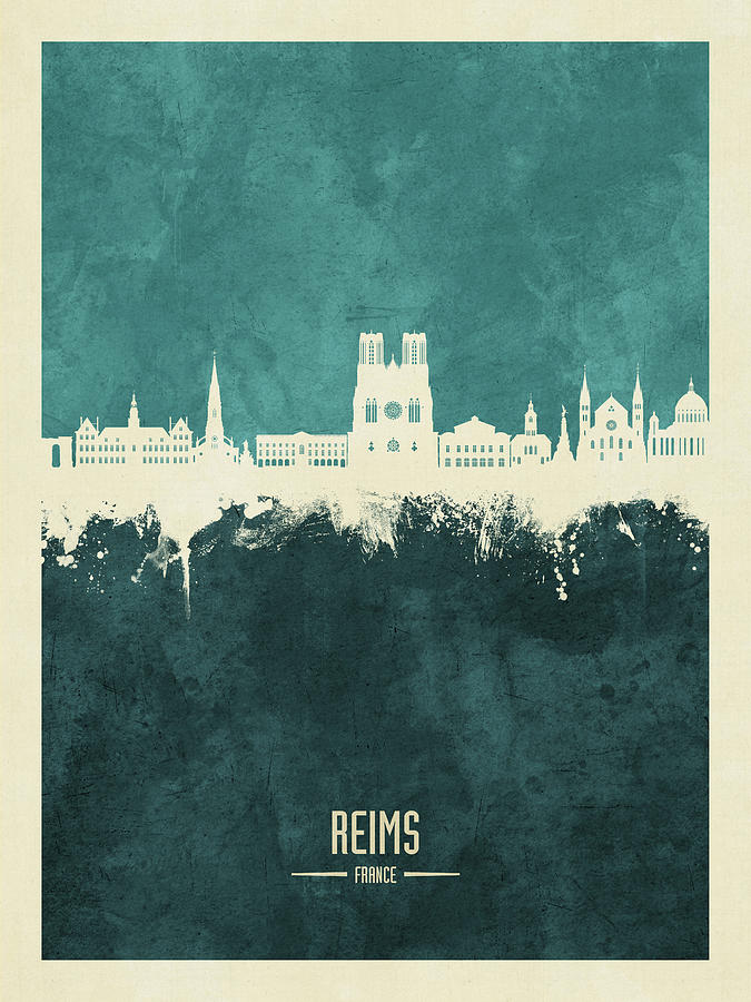Reims France Skyline #89 Digital Art by Michael Tompsett