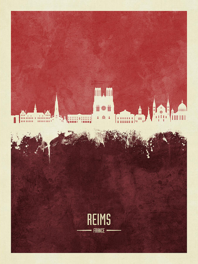 Reims France Skyline #90 Digital Art by Michael Tompsett