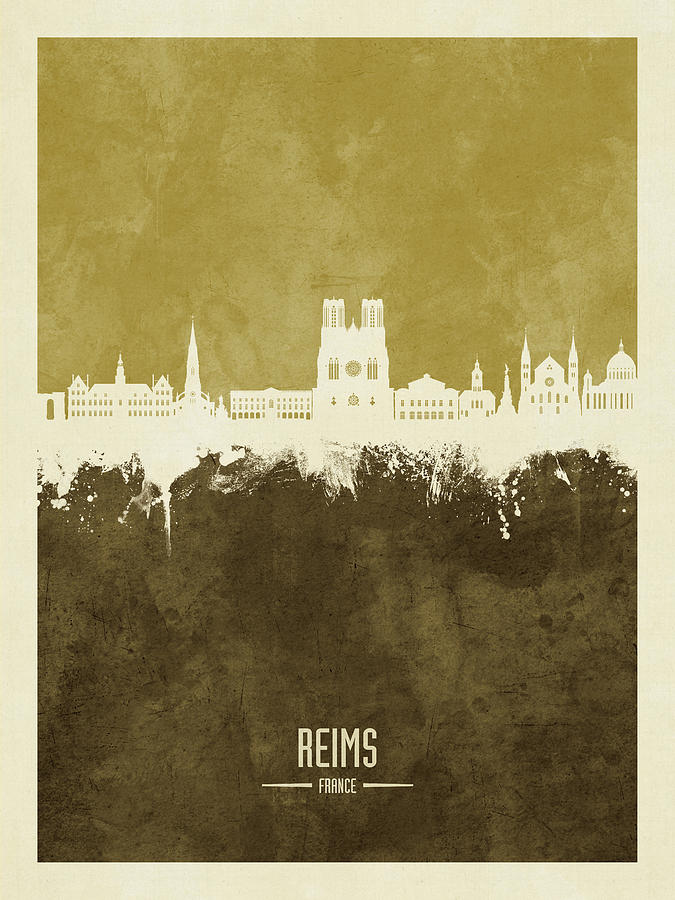 Reims France Skyline #91 Digital Art by Michael Tompsett