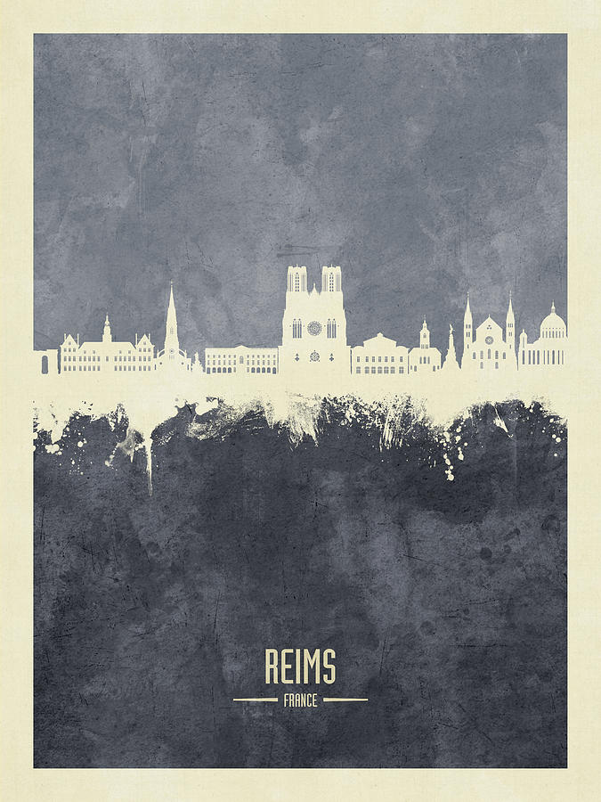 Reims France Skyline #92 Digital Art by Michael Tompsett