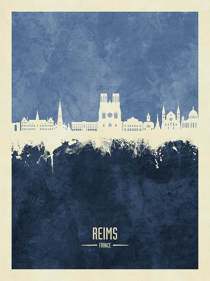 Reims France Skyline #93 Digital Art by Michael Tompsett