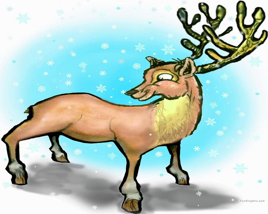 Reindeer Digital Art by Kevin Middleton