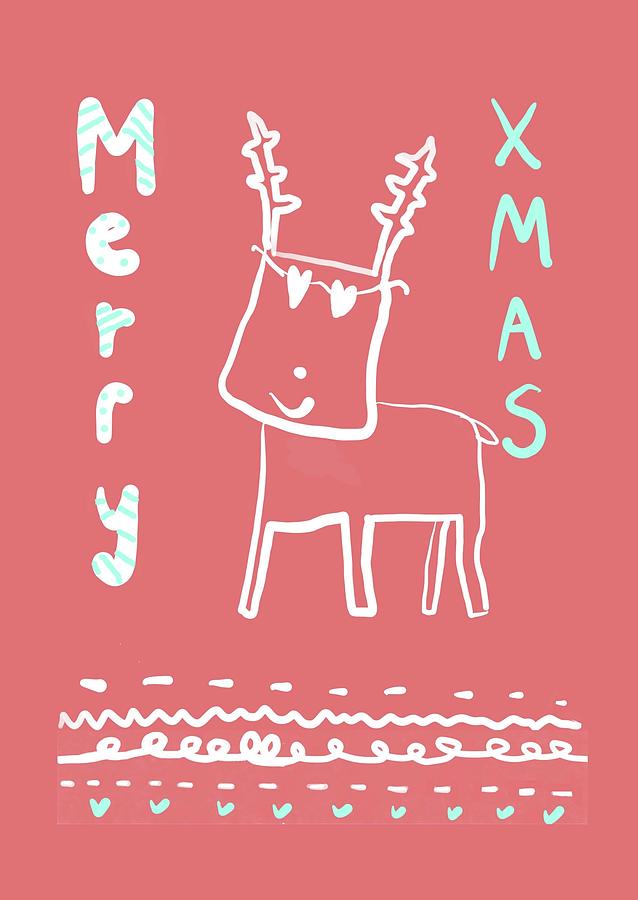 Reindeer Xmas Digital Art by Ashley Rice