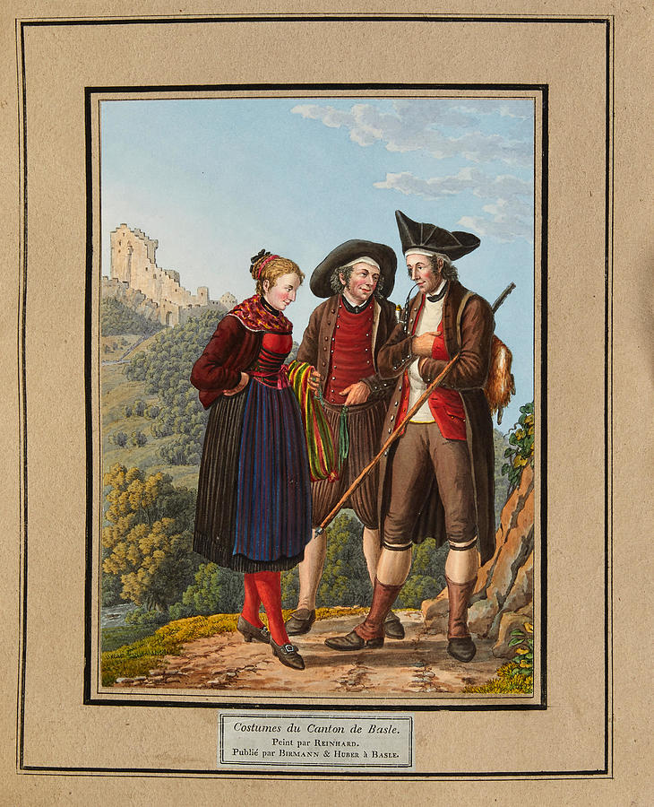 Reinhard, Joseph. 1749-1824. Collection De Costumes Suisses Des Xxii Cantons. Basel Painting
