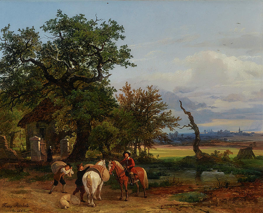 Reinhold, Franz 1816 - Vienna - 1893 Landscape With Rider Painting
