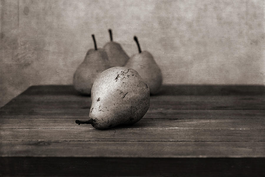 Rejected by the group, still life with pears Photograph by Alessandra RC