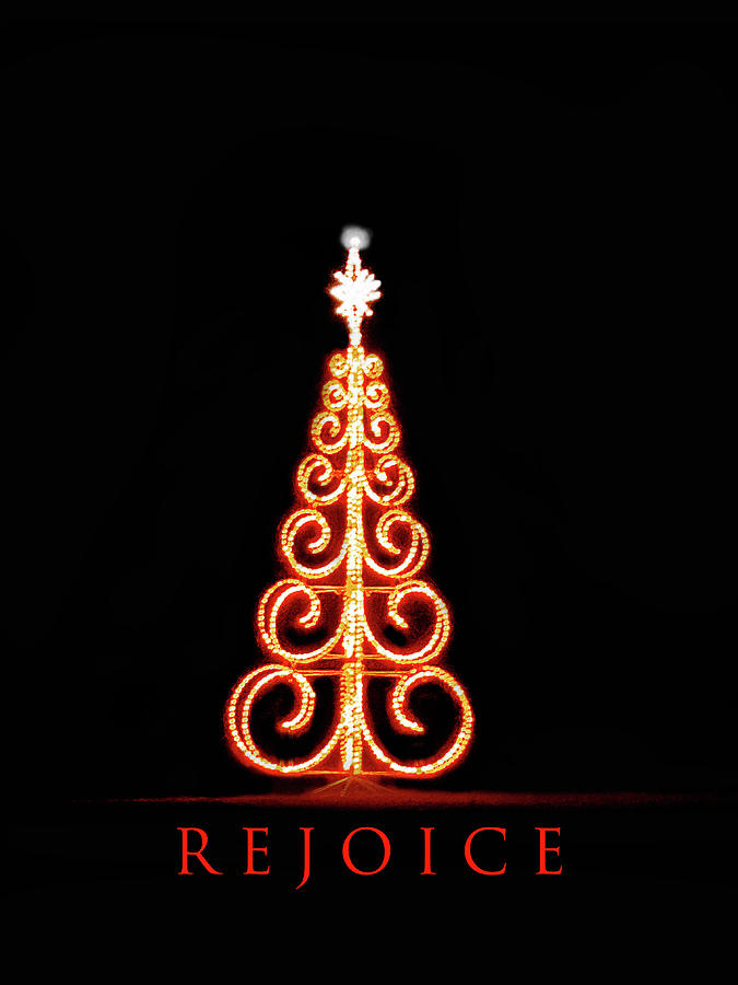 Rejoice Christmas Tree Mixed Media by Sharon Williams Eng