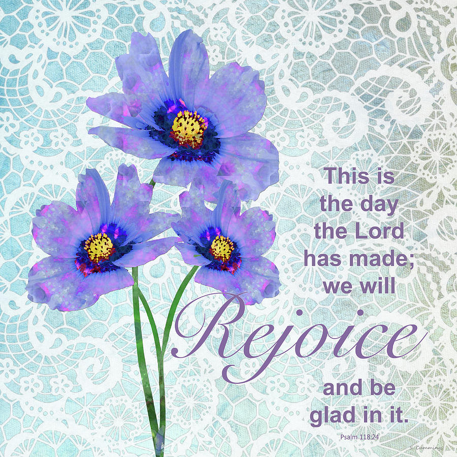 Rejoice In The Day Bible Verse Art Painting by Sharon Cummings