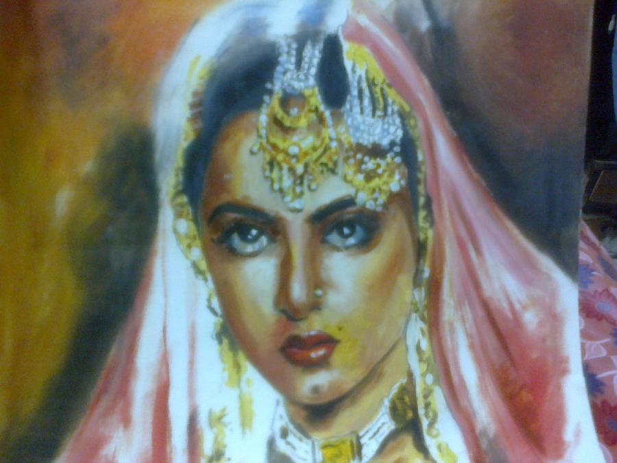 Rekha by Puja Chowdhury Painting by Puja Chowdhury - Fine Art America