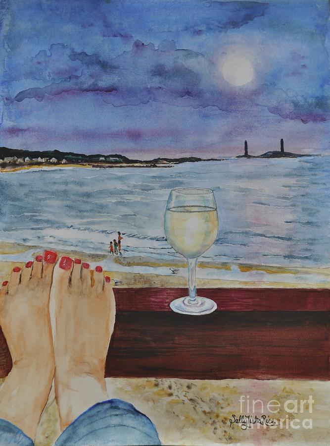 Long Beach Painting - Relax Cape Ann by Sally Tiska Rice Long Beach Painting - Relax Cape Ann by Sally Tiska Rice