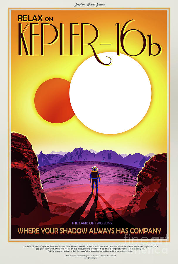 Relax on Kepler 16B NASA Science Fiction Poster Drawing by NASA Jet ...