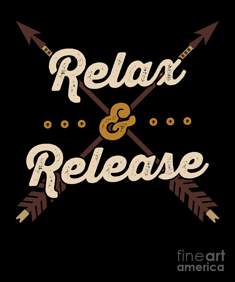 Relax Release Archery Bows And Arrows For Archer Print Drawing By Noirty Designs