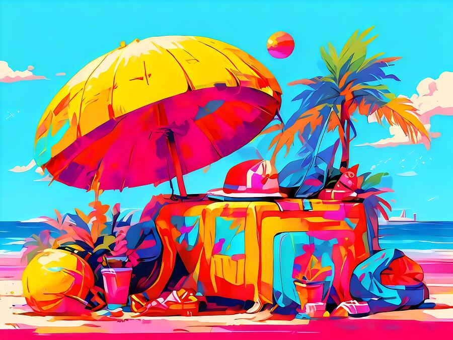 Summer Digital Art - Relaxing Beach Escape by Paul Walters