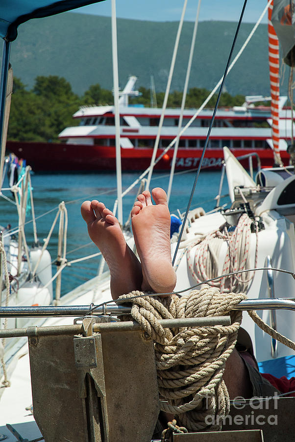 Relaxing in Ithaca in the Greek Islands Photograph by Brenda Kean