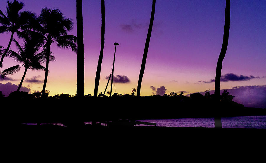 Relaxing Purple Island Sunrise in Hawaii Photograph by Auden Johnson