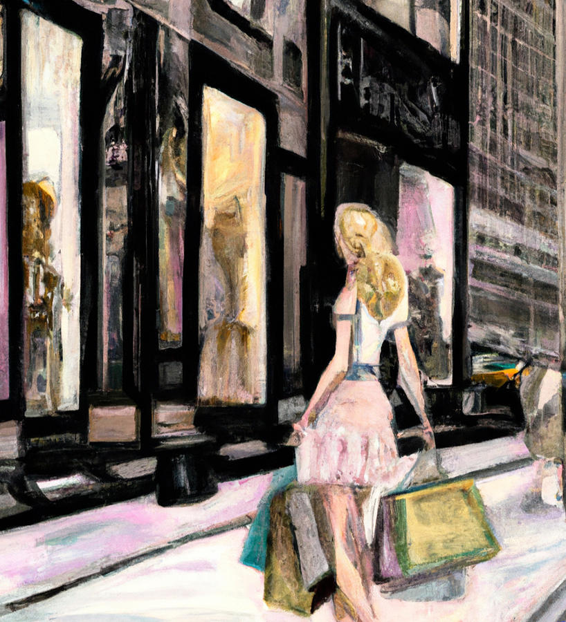Relaxing Shopping Day Digital Art by Alison Frank
