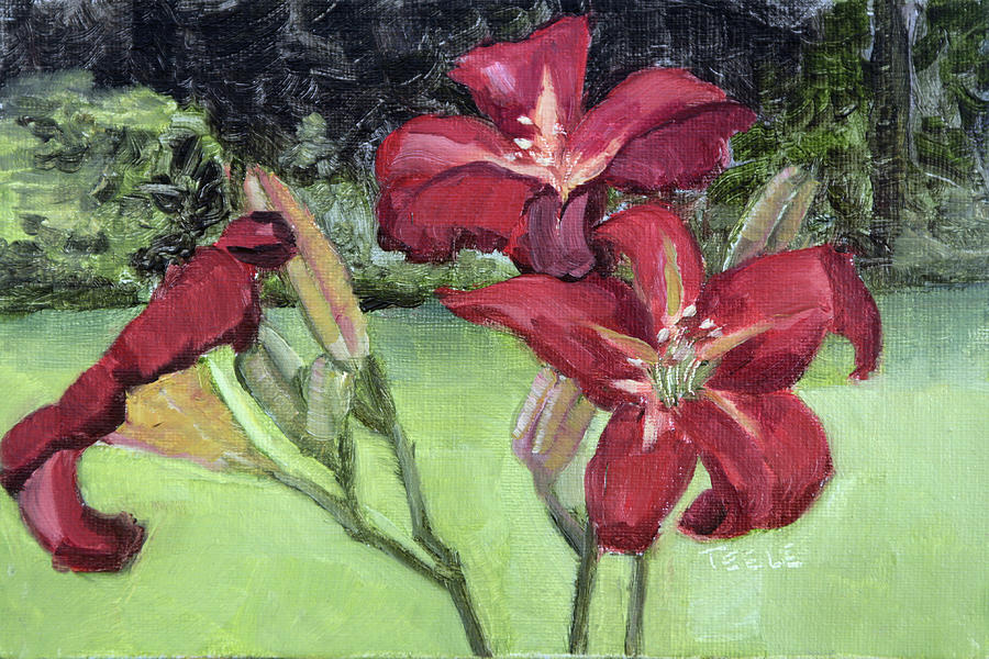 Reliable Lilies Painting by Trina Teele