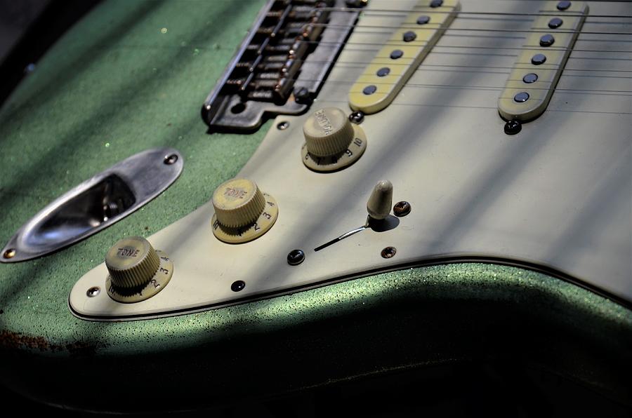 Relic Fender Stratocaster Green Sparkle Photograph by Guitarwacky Fine Art