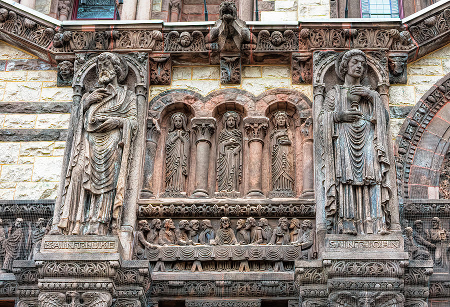 Relief Sculptures Saint Luke and Saint John Photograph by Debra Martz